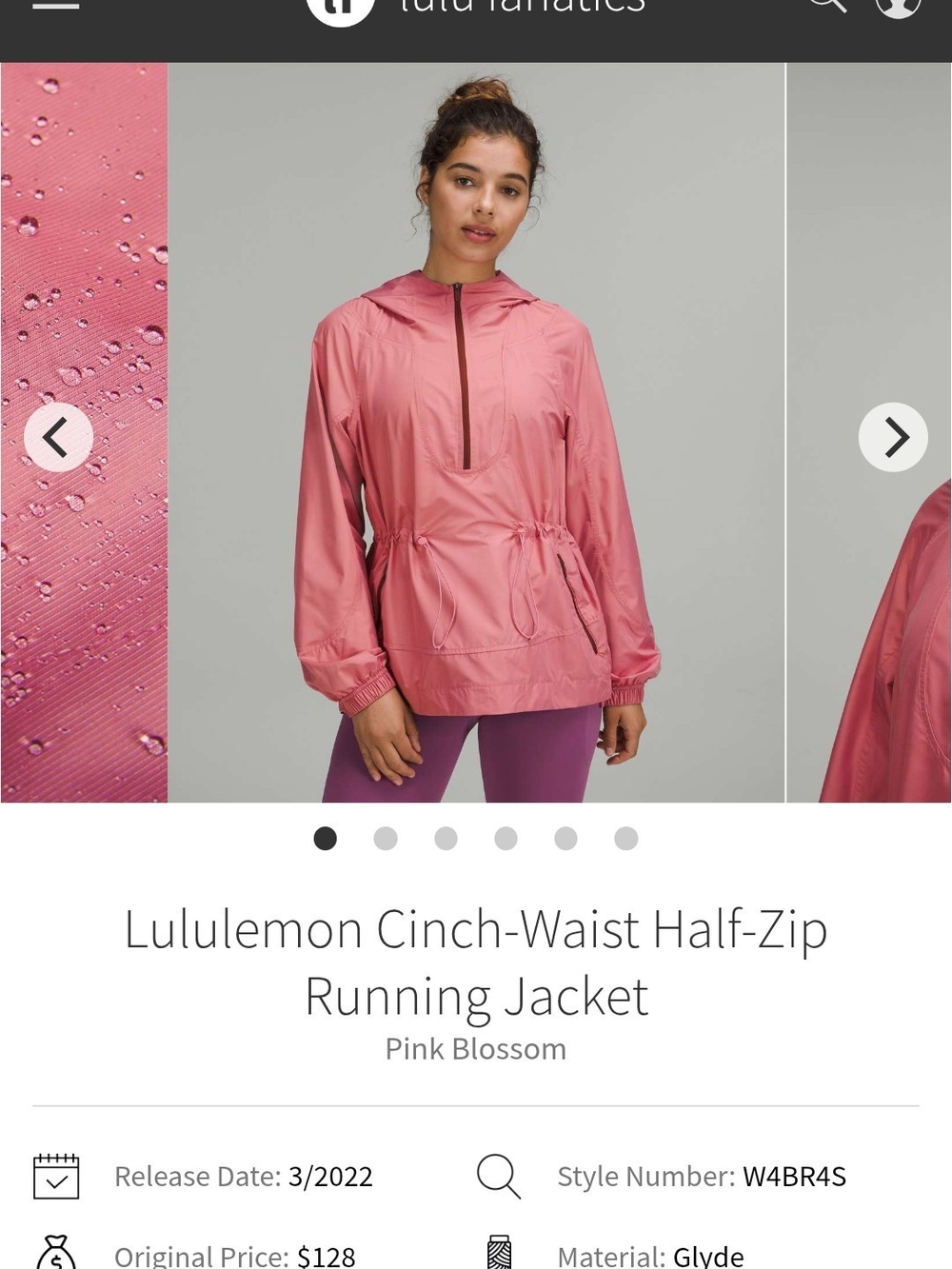 lululemon athletica Pink Blossom Cinch-Waist Half-Zip Running Jacket
